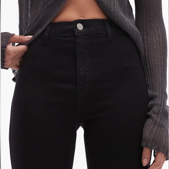 Topshop high rise Joni Jeans in Black - Picture 1 of 6